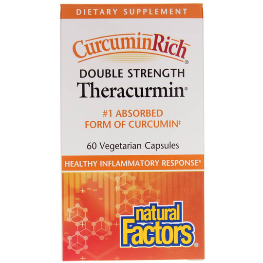Natural Factors CurcuminRich Double Strength Theracurmin 60 Veg Capsules