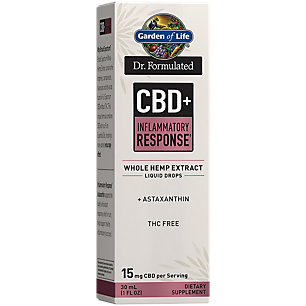 Dr. Formulated CBD+ Inflammatory Response Whole Hemp Extract Liquid Drops with Astaxanthin - 15 MG Per Serving - THC Free (1 fl oz)