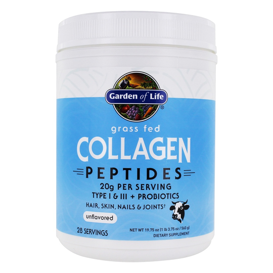 Garden of Life - Grass Fed Collagen Peptides Powder Unflavored - 19.75 oz.