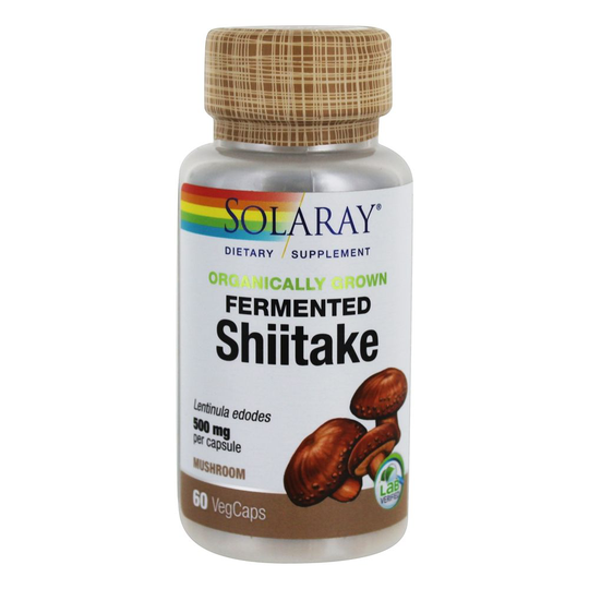 Solaray - Organically Grown Fermented Shiitake Mushroom 500 mg. - 60 Vegetable Capsule(s)