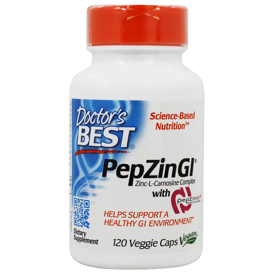 Doctor's Best - PepZin GI Zinc-L-Carnosine Complex - 120 Vegetarian Capsules