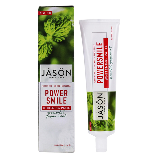 JASON Natural Products - PowerSmile Fluoride Free Whitening Toothpaste Powerful Peppermint - 6 oz.