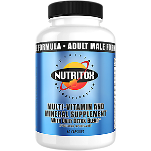 Nutritox Adult Male Formula Multi-Vitamin & Mineral Supplement with Daily Detox Blend (60 Capsules)