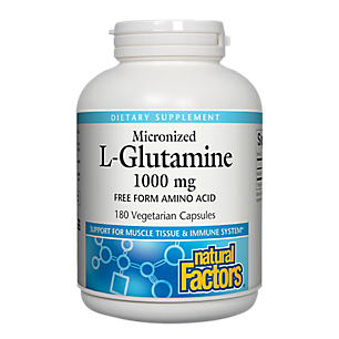 Micronized L-Glutamine - Free Form Amino Acid - 1,000 MG (180 Vegetarian Capsules)