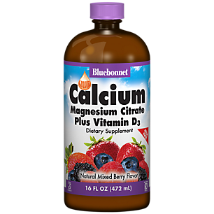 Liquid Calcium Magnesium Citrate + Vitamin D3 - Mixed Berry (16 Fluid Ounces)