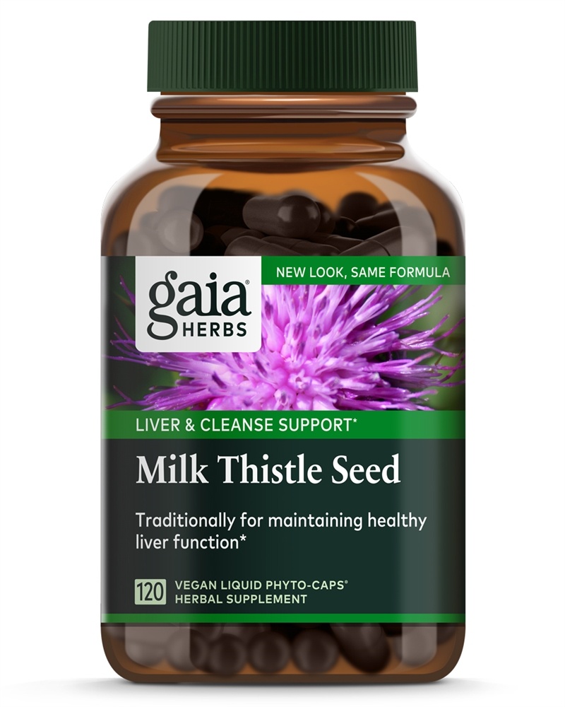 Gaia Herbs - Milk Thistle Seed Liver & Cleanse Support - 120 Vegan Liquid Phyto-Caps