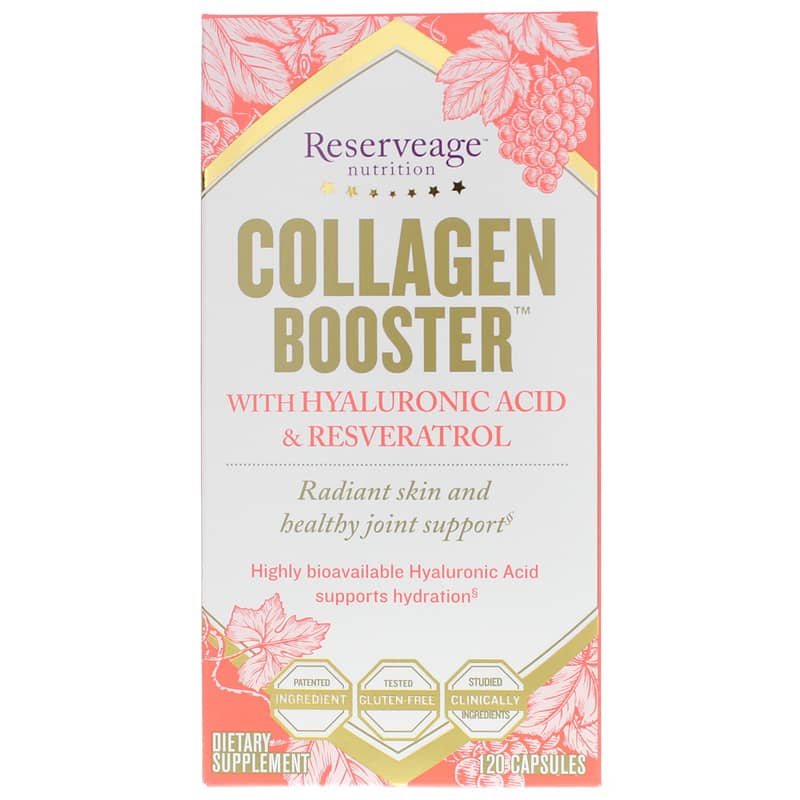 Reserveage Nutrition Collagen Booster with Hyaluronic Acid & Resveratrol 120 Capsules