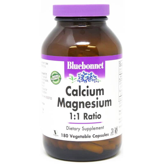 Bluebonnet Calcium Magnesium 1:1 Ratio 180 Veg Capsules