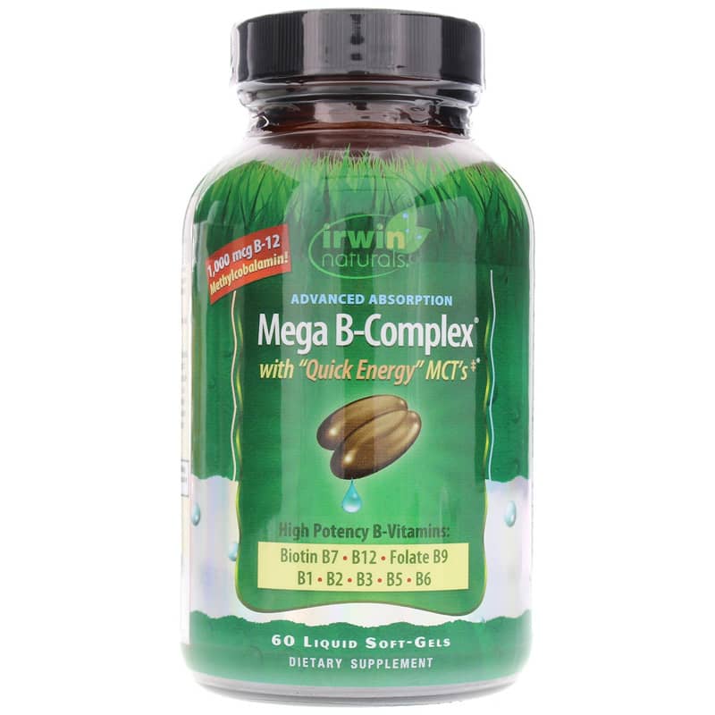 Irwin Naturals Mega B-Complex 60 Liquid Softgels