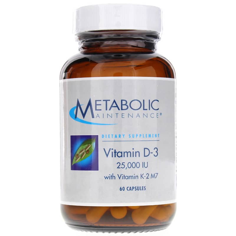 Metabolic Maintenance Vitamin D3 25,000 IU with K2 and M7 60 Capsules