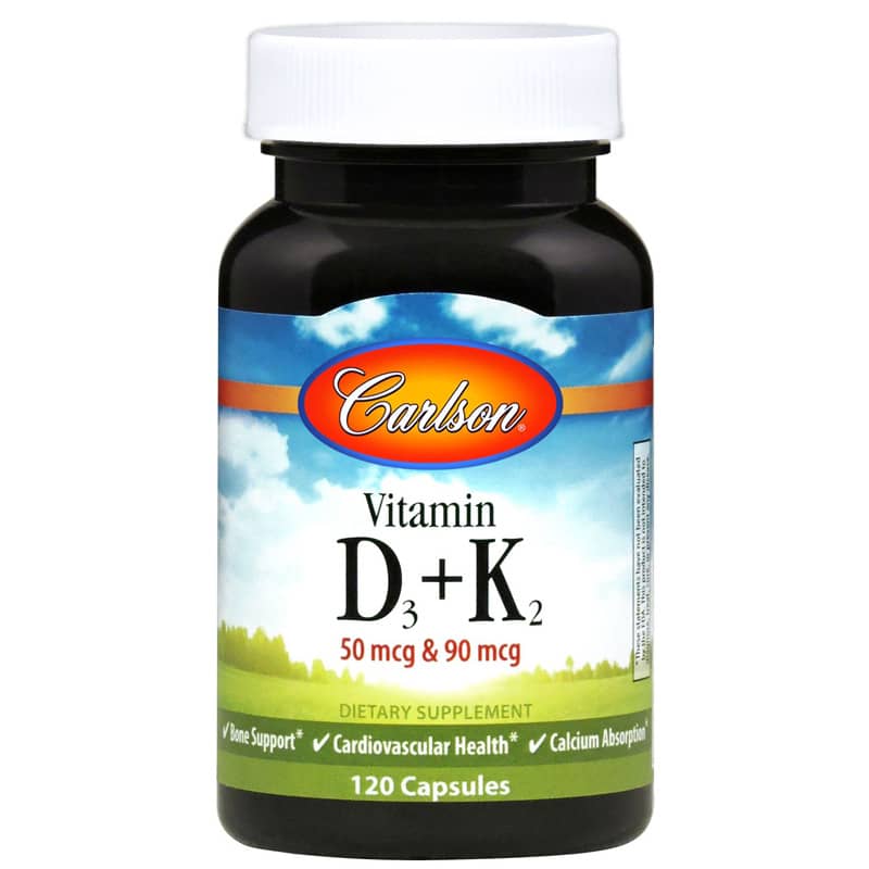 Carlson Labs Vitamin D3 + K2 120 Capsules