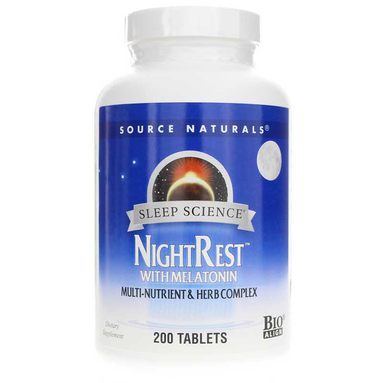Source Naturals Sleep Science NightRest with Melatonin 200 Tablets
