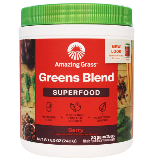 Amazing Grass - Greens Blend SuperFood Drink Powder 30 Servings Berry Flavor - 8.5 oz.