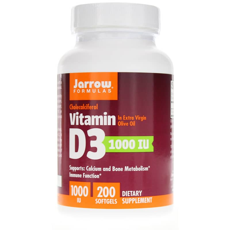 Jarrow Formulas Vitamin D3 1000 IU 200 Softgels