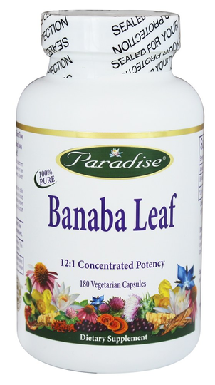 Paradise Herbs - Banaba Leaf 121 Concentrated Potency - 180 Vegetarian Capsules
