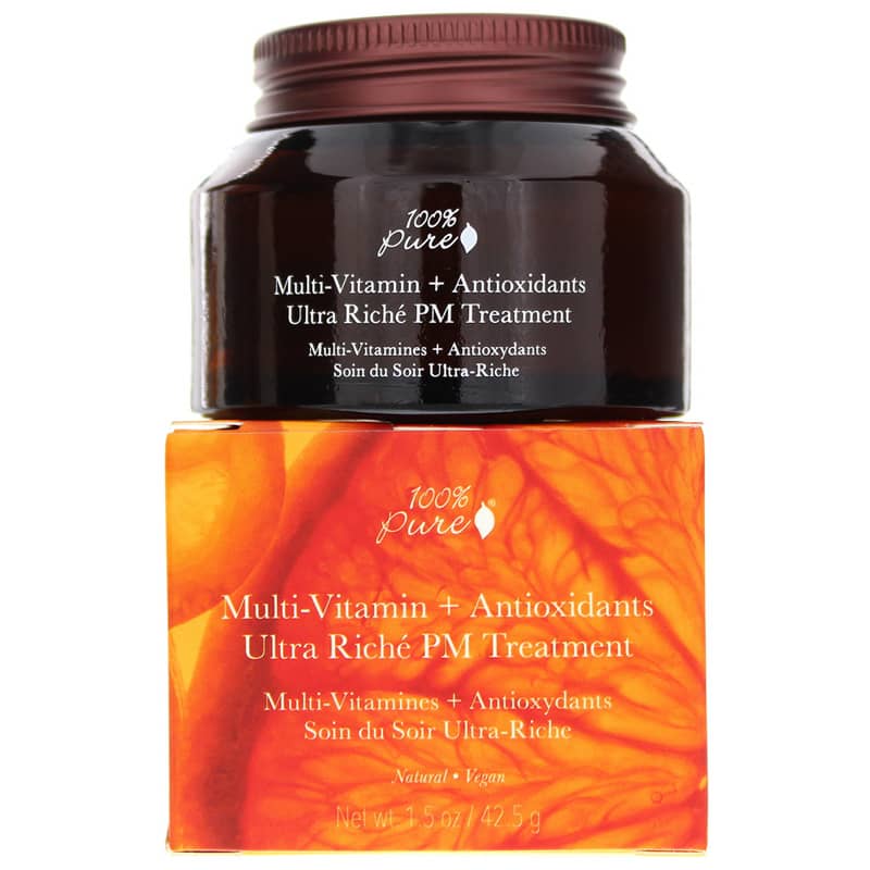100% Pure Multi-Vitamin + Antioxidants Ultra Riche PM Treatment 1.5 Oz