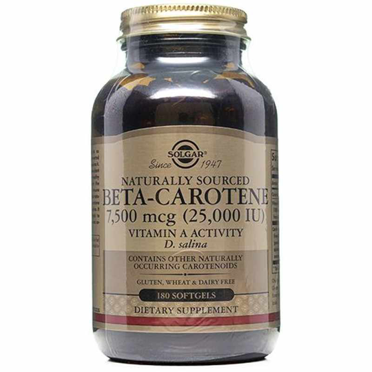 Solgar Beta-Carotene 25000 IU 180 Softgels