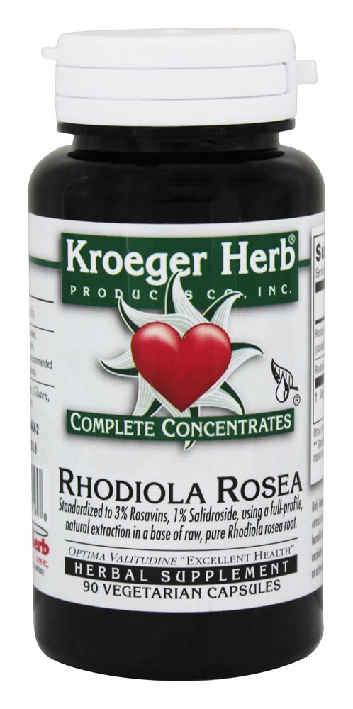 Kroeger Herbs - Rhodiola Rosea Complete Concentrate - 90 Vegetarian Capsules
