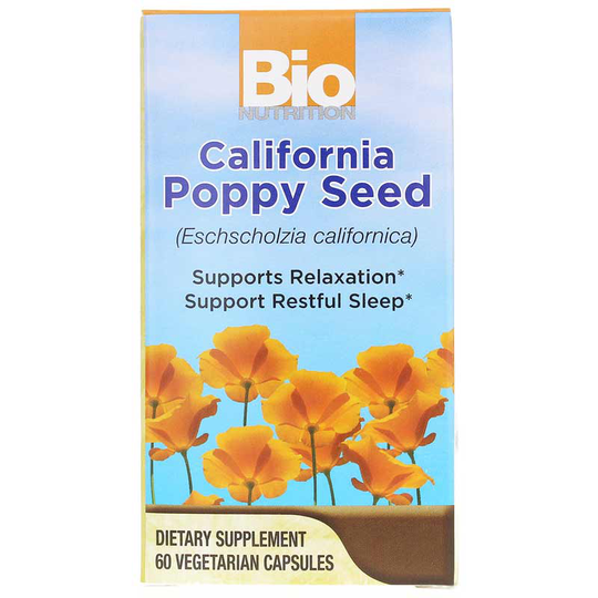 Bio Nutrition California Poppy Seed 500 Mg 60 Veg Capsules