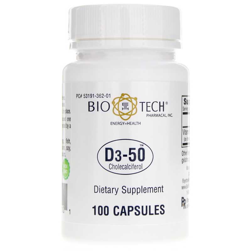 Bio-Tech Pharmacal D3-50 50000 IU 100 Capsules