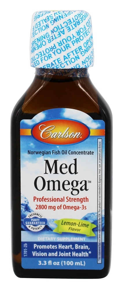 Carlson Labs - MedOmega Norwegian Fish Oil Concentrate Lemon Lime Flavor - 3.3 fl. oz.