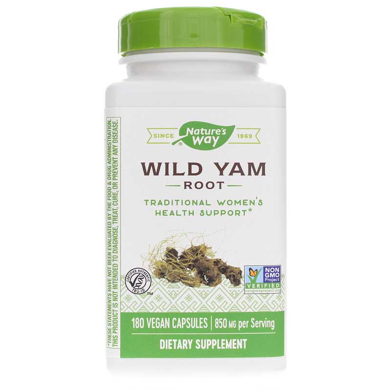 Natures Way Wild Yam Root 180 Veg Capsules