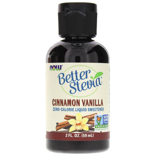 NOW Foods Better Stevia Liquid Sweetener Cinnamon Vanilla 2 Oz