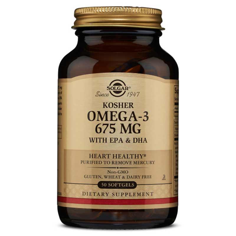 Solgar Omega-3 (Kosher) 675 Mg w/ EPA & DHA 50 Softgels