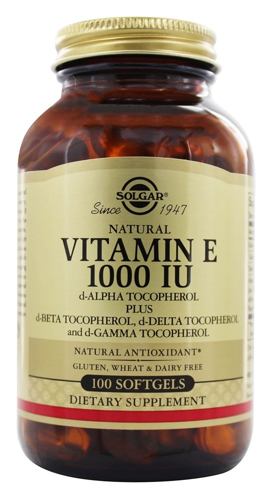 Solgar - Vitamin E d-Alpha Tocopherol 1000 IU - 100 Softgels
