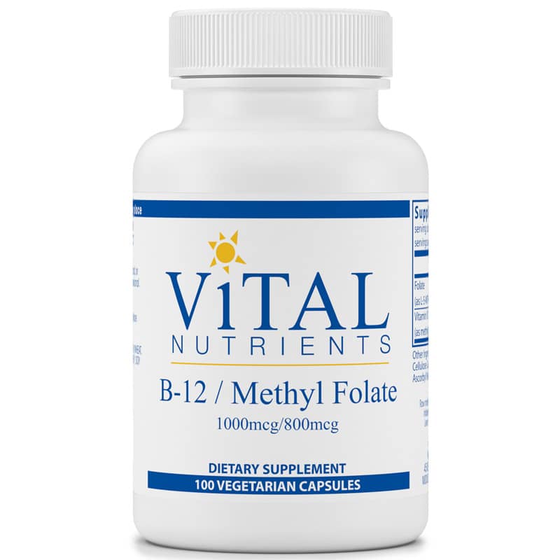 Vital Nutrients B-12/Methyl Folate 100 Veg Capsules