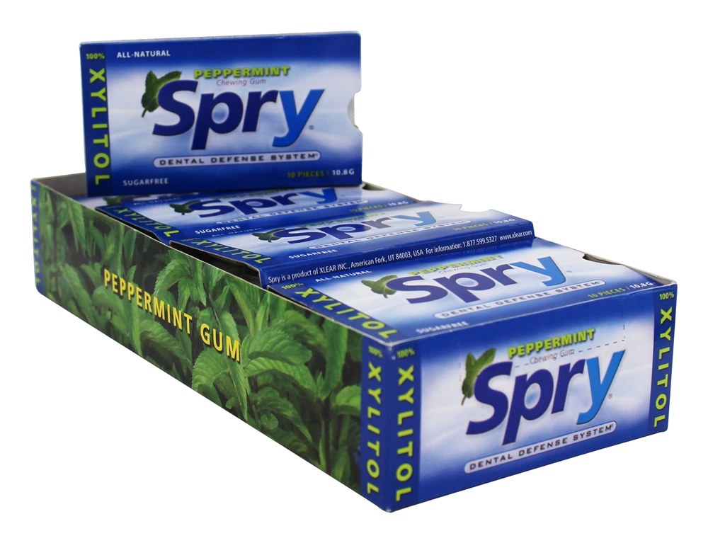 Xlear - Spry Natural Xylitol Chewing Gum Box Peppermint - 20 Pack(s)