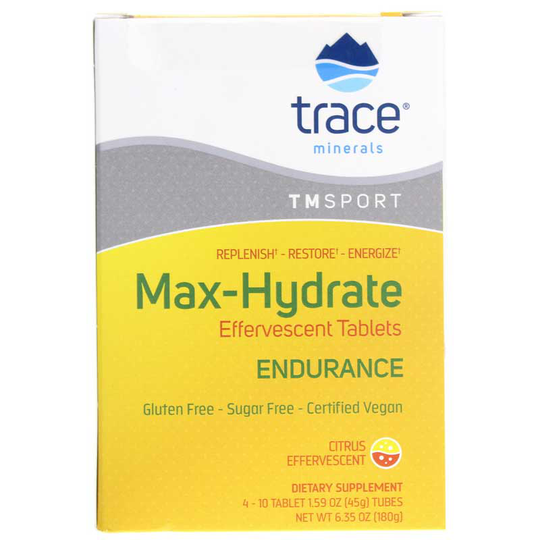 Trace Minerals Research Max-Hydrate Endurance Effervescent Tablets 4 Tubes