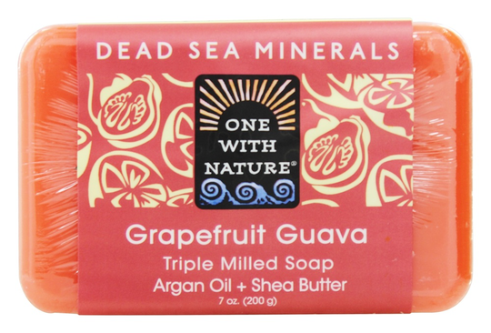 One With Nature - Dead Sea Minerals Triple Milled Bar Soap Grapefruit Guava - 7 oz.