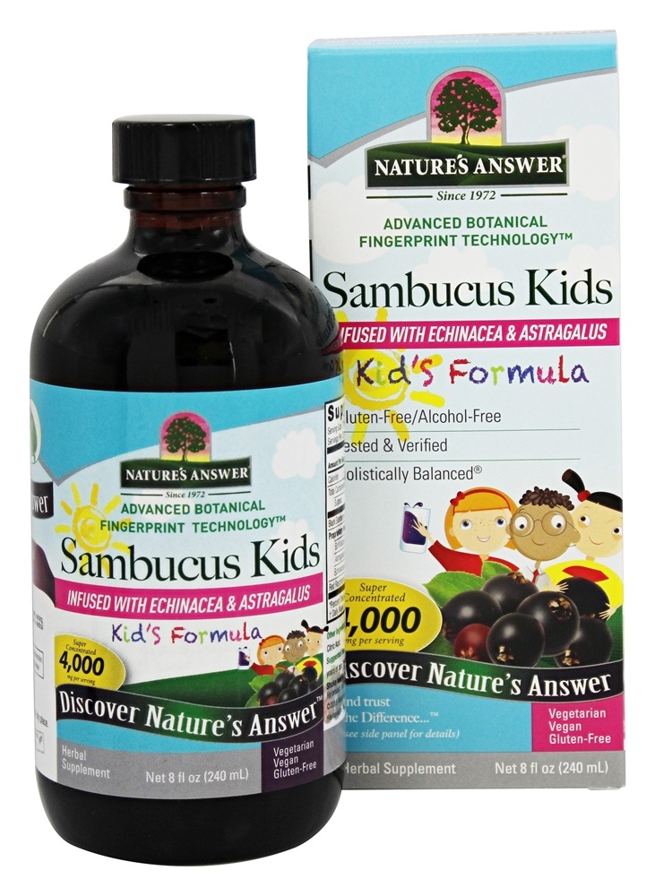 Nature's Answer - Sambucus Kid's Formula Infused with Echinacea & Astragalus 4000 mg. - 8 fl. oz.