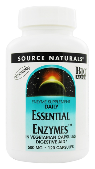Source Naturals - Daily Essential Enzymes 500 mg. - 120 Vegetarian Capsules