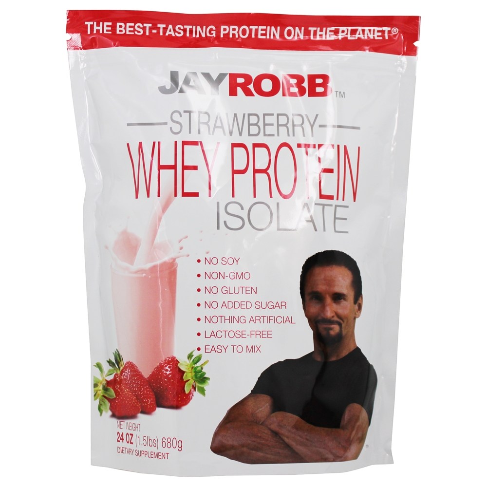 Jay Robb - Whey Protein Isolate Powder Strawberry - 1.5 lbs.
