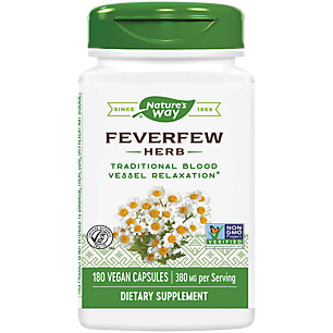 Feverfew Leaves - Supports Blood Vessel Tone - 380 MG (180 Capsules)