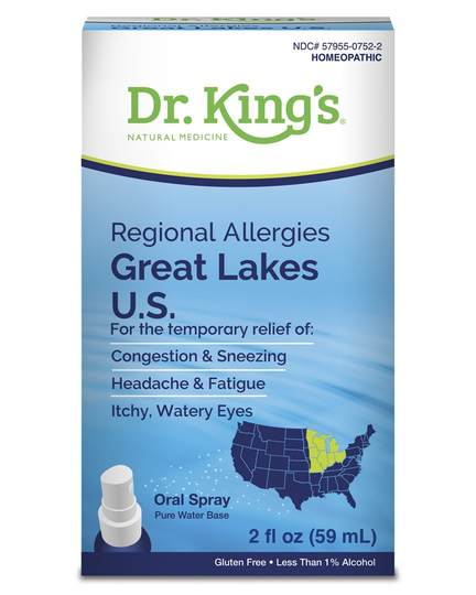 King Bio - Regional Allergies Great Lakes U.S. Oral Spray Homeopathic Natural Medicine - 2 fl. oz.