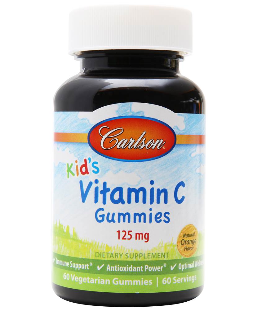 Carlson Labs - Kid's Vitamin C Gummies Natural Orange Flavor 125 mg. - 60 Vegetarian Gummies