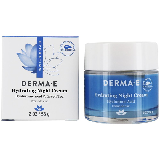 DERMA-E - Hydrating Night Cream With Hyaluronic Acid & Green Tea - 2 oz.