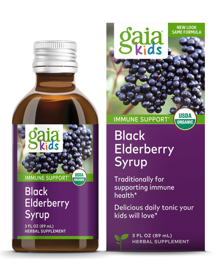 Gaia Herbs - Gaia Kids Black Organic Elderberry Syrup - 3 fl. oz.