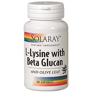 L-Lysine with Beta Glucan & Olive Leaf - Free Form Amino Acid (60 Capsules)