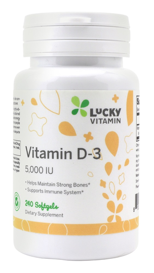 LuckyVitamin - Vitamin D3 5000 IU - 240 Softgels
