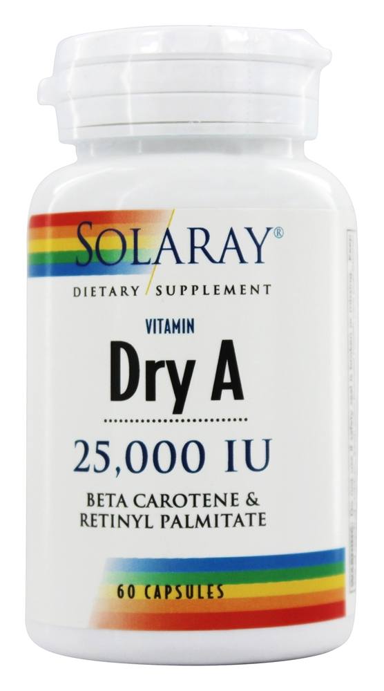 Solaray - Dry Vitamin A 25000 IU - 60 Capsules