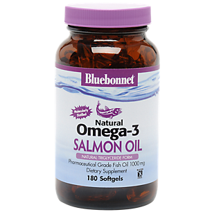 Natural Omega-3 Salmon Oil - Pharmaceutical Grade Fish Oil - 1,000 MG (180 Softgels)