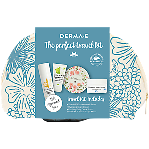 The Perfect Travel Kit - Includes Vitamin C Serum, Detox Scrub & Night Cream plus Bag & Mirror (5 Piece Kit)