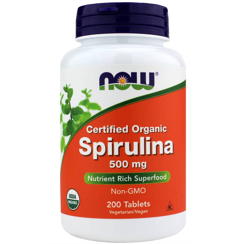 NOW Foods Spirulina 500 Mg Organic 200 Tablets