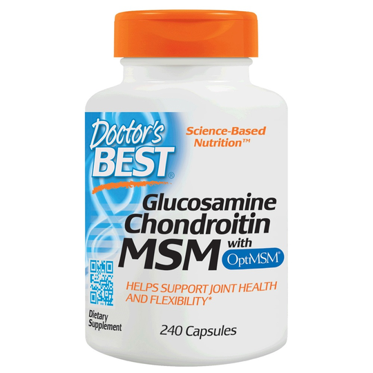 Doctor's Best - Glucosamine Chondroitin MSM with OptiMSM - 240 Capsules