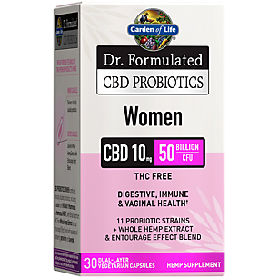 Dr. Formulated CBD Probiotics for Women - Supports Digestive, Immune & Vaginal Health - 10 MG Per Serving (30 Capsules)