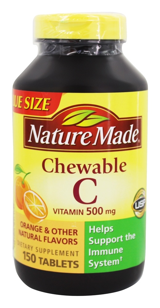 Nature Made - Chewable Vitamin C Orange 500 mg. - 150 Chewable Tablets